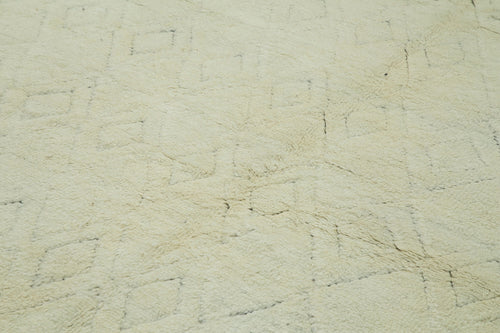 Morocco Bej Geometrik Yün Pamuk El Dokuma Halısı 267x343 Agacan