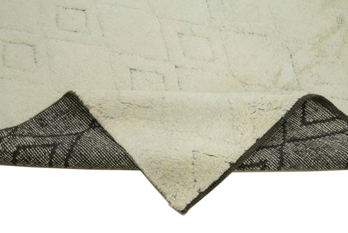 Morocco Bej Geometrik Yün Pamuk El Dokuma Halısı 267x343 Agacan