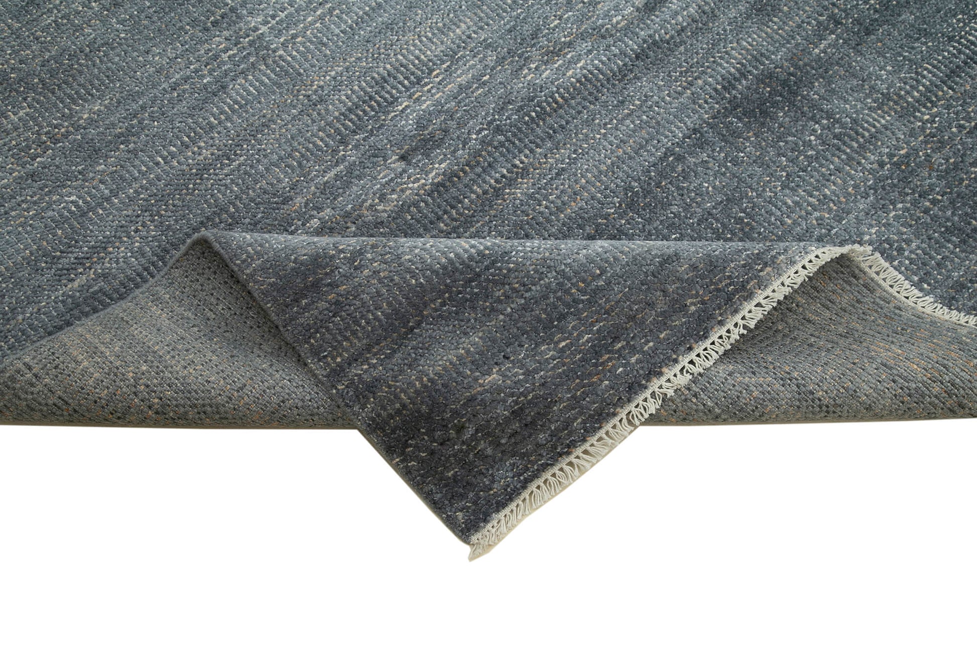 Morocco Mavi Geometrik Yün Pamuk El Dokuma Halısı 366x462 Agacan