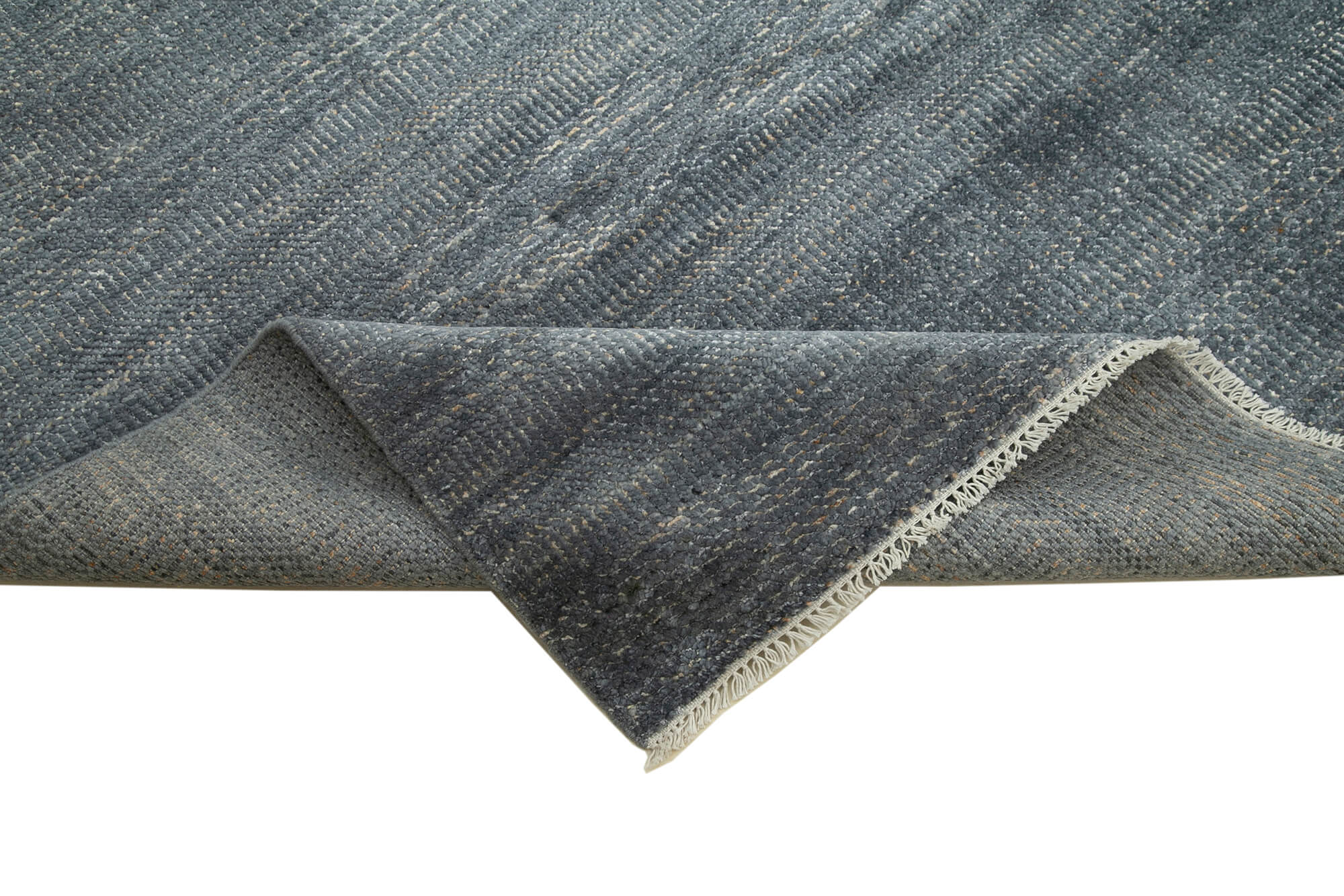 Morocco Mavi Geometrik Yün Pamuk El Dokuma Halısı 366x462 Agacan