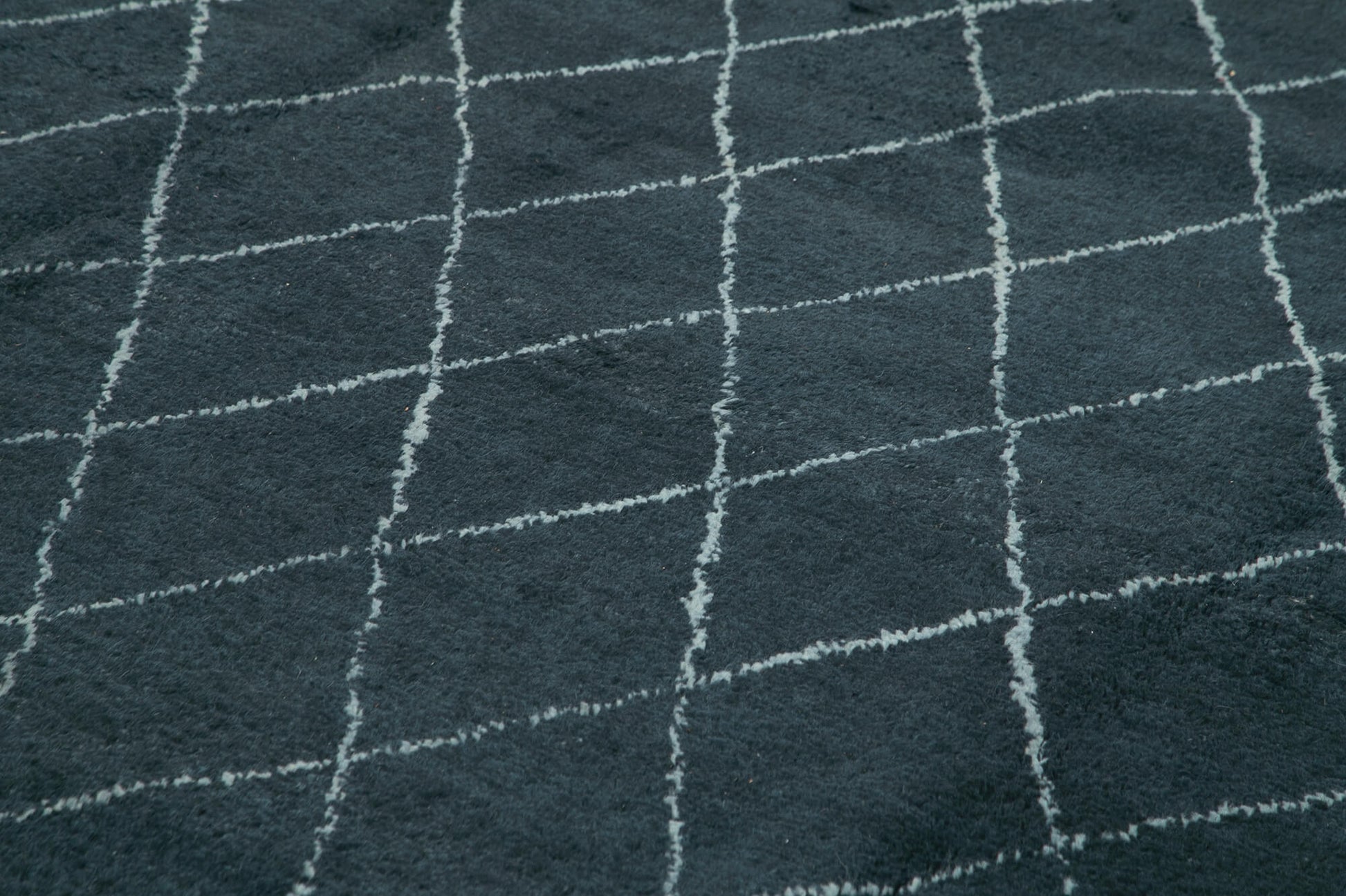 Morocco Mavi Geometrik Yün Pamuk El Dokuma Halısı 300x422 Agacan