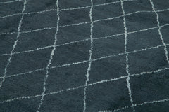 Morocco Mavi Geometrik Yün Pamuk El Dokuma Halısı 300x422 Agacan