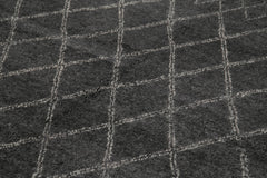 Morocco Siyah Geometrik Yün Pamuk El Dokuma Halısı 276x376 Agacan