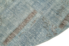 Kırk Yama Mavi Patchwork Pamuk Yün El Dokuma Halısı 198x198 Agacan