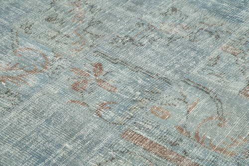 Kırk Yama Mavi Patchwork Pamuk Yün El Dokuma Halısı 198x198 Agacan