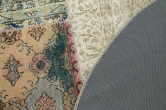 Kırk Yama Bej Patchwork Pamuk Yün El Dokuma Halısı 180x180 Agacan