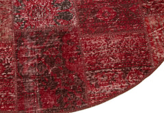 Kırk Yama Kırmızı Patchwork Pamuk Yün El Dokuma Halısı 150x150 Agacan