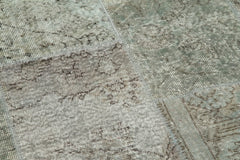 Kırk Yama Gri Patchwork Pamuk Yün El Dokuma Halısı 180x180 Agacan