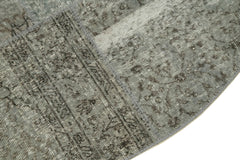 Kırk Yama Gri Patchwork Pamuk Yün El Dokuma Halısı 180x180 Agacan