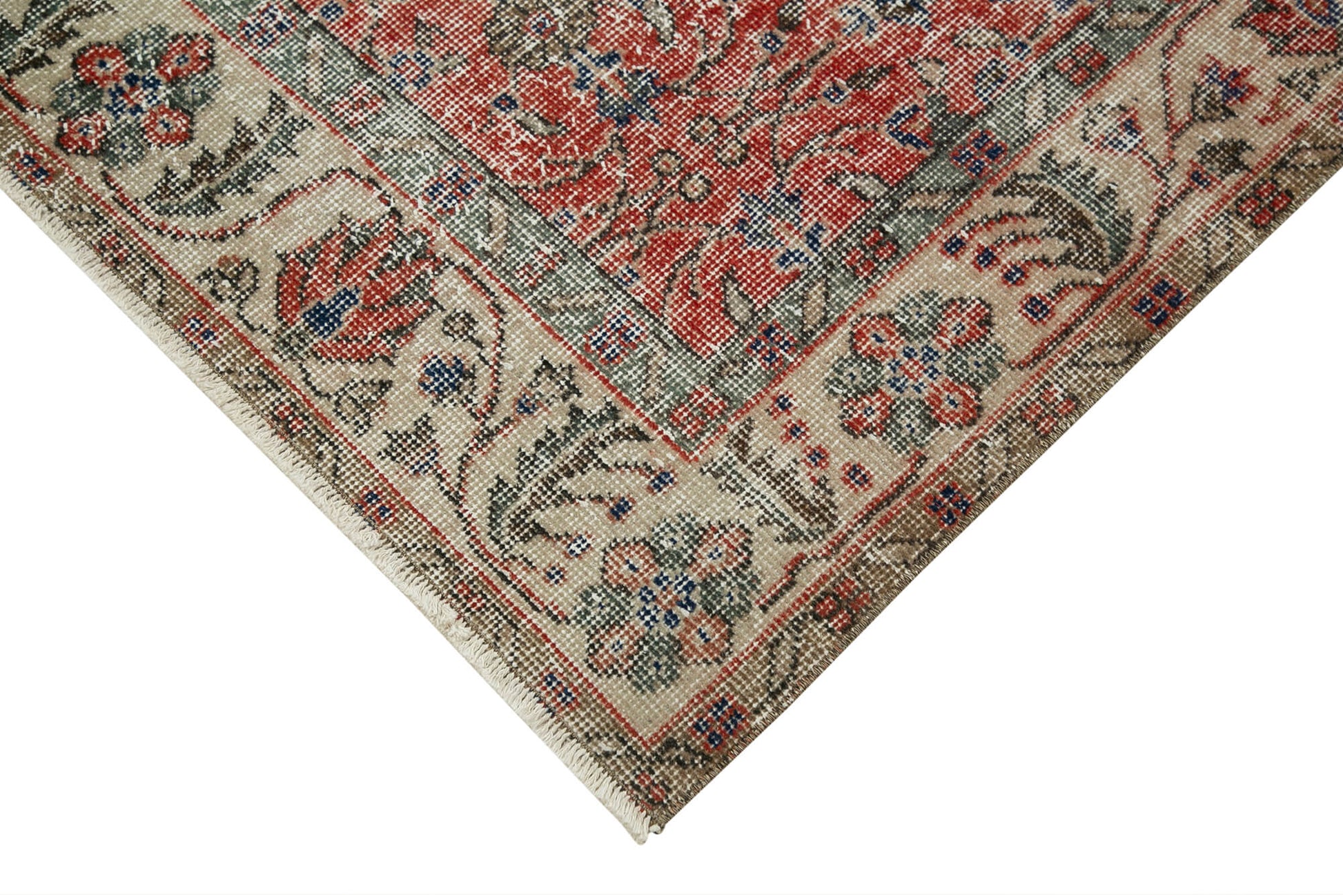 Overdyed Vintage Kırmızı Eskitme Pamuk Yün El Dokuma Halısı 116x196 Agacan