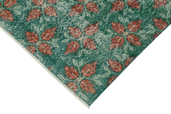 Overdyed Vintage Yeşil Eskitme Pamuk Yün El Dokuma Halısı 118x199 Agacan