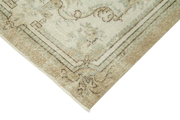 Overdyed Vintage Bej Eskitme Pamuk Yün El Dokuma Halısı 130x234 Agacan