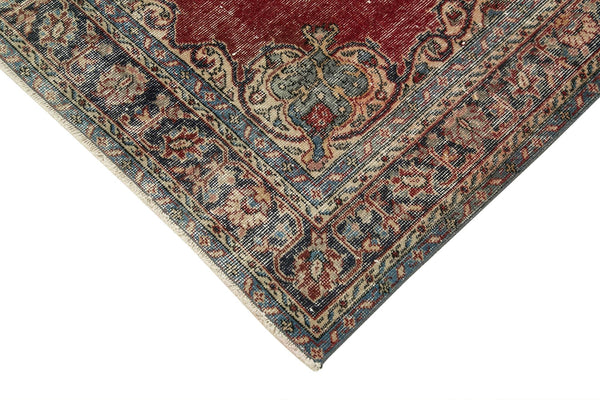 Overdyed Vintage Kırmızı Eskitme Pamuk Yün El Dokuma Halısı 111x202 Agacan