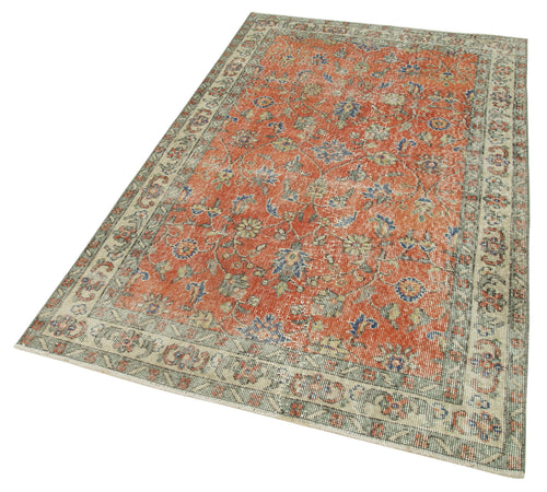 Overdyed Vintage Kırmızı Eskitme Pamuk Yün El Dokuma Halısı 120x197 Agacan