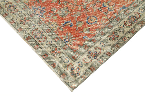 Overdyed Vintage Kırmızı Eskitme Pamuk Yün El Dokuma Halısı 120x197 Agacan