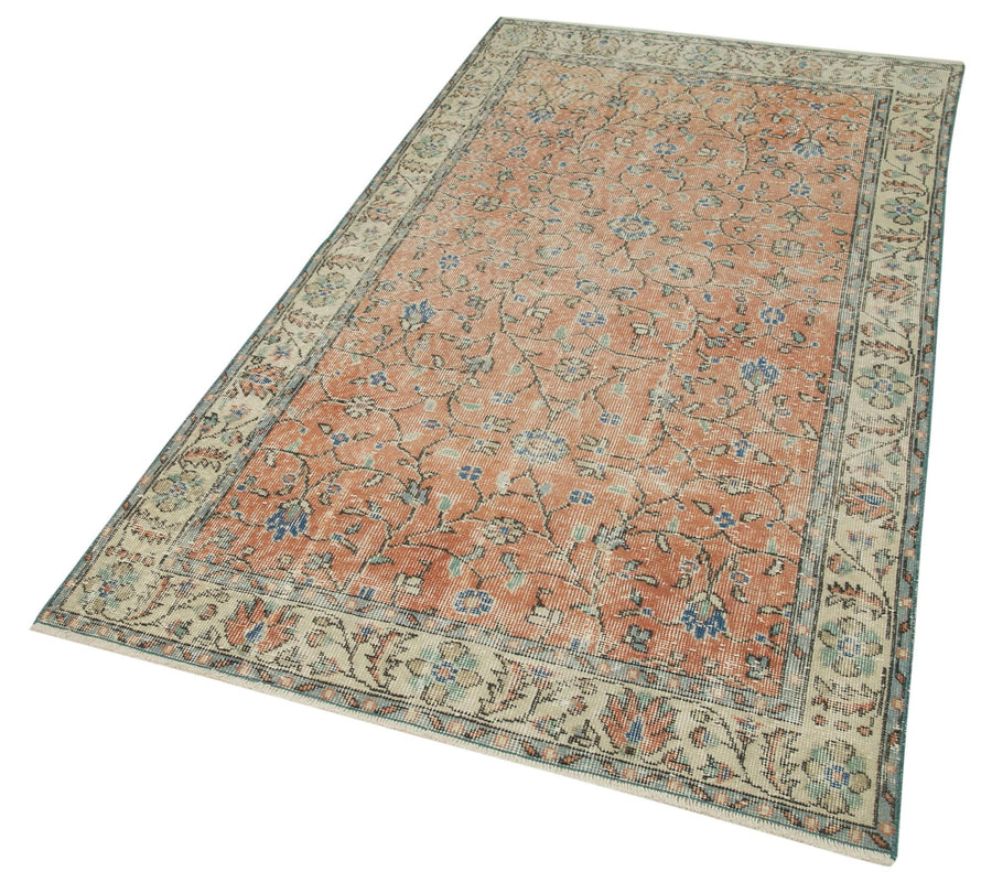 Overdyed Vintage Kırmızı Eskitme Pamuk Yün El Dokuma Halısı 117x213 Agacan