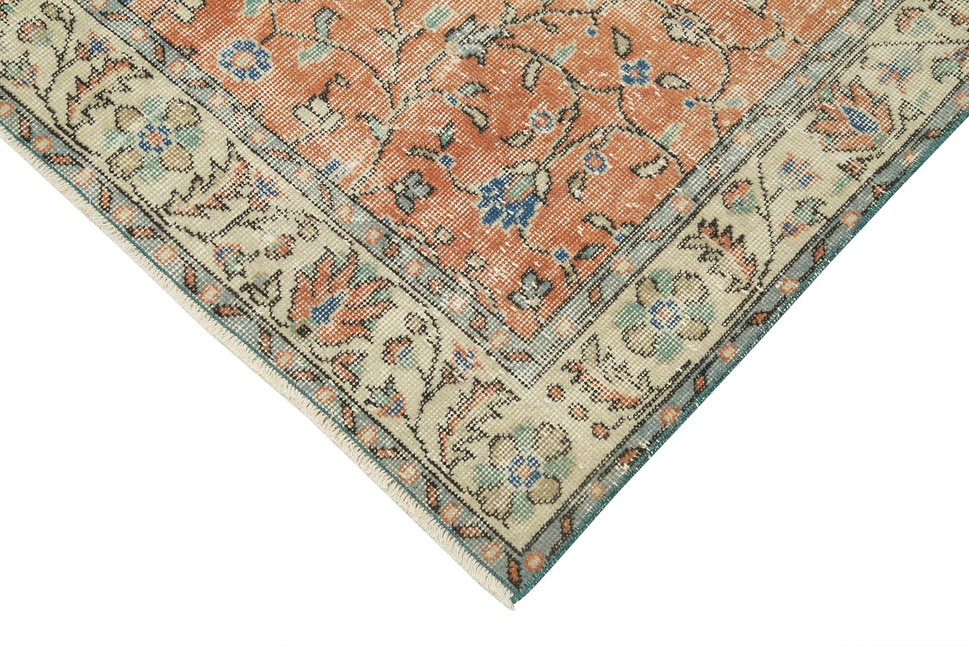 Overdyed Vintage Kırmızı Eskitme Pamuk Yün El Dokuma Halısı 117x213 Agacan