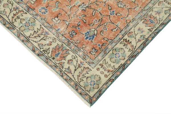 Overdyed Vintage Kırmızı Eskitme Pamuk Yün El Dokuma Halısı 117x213 Agacan