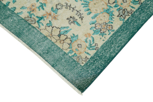 Overdyed Vintage Bej Eskitme Pamuk Yün El Dokuma Halısı 114x206 Agacan