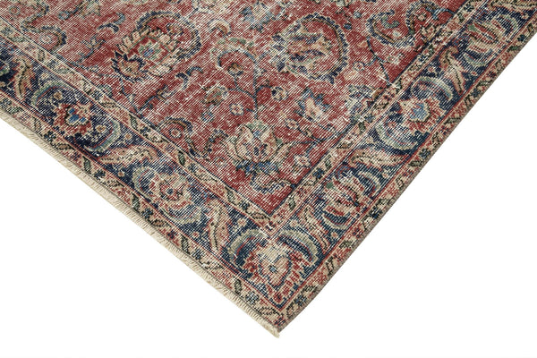 Overdyed Vintage Kırmızı Eskitme Pamuk Yün El Dokuma Halısı 117x198 Agacan