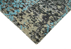 Morocco Gri Geometrik Yün Pamuk El Dokuma Halısı 178x267 Agacan