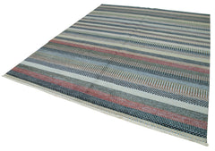 Morocco Beyaz Geometrik Yün Pamuk El Dokuma Halısı 241x300 Agacan