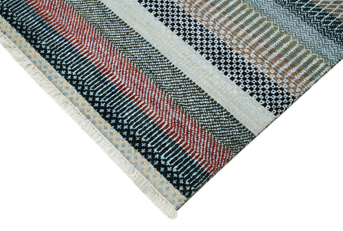 Morocco Beyaz Geometrik Yün Pamuk El Dokuma Halısı 241x300 Agacan