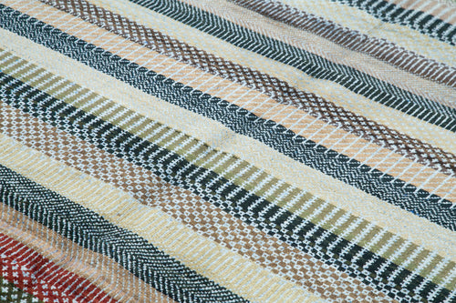 Morocco Beyaz Geometrik Yün Pamuk El Dokuma Halısı 241x300 Agacan