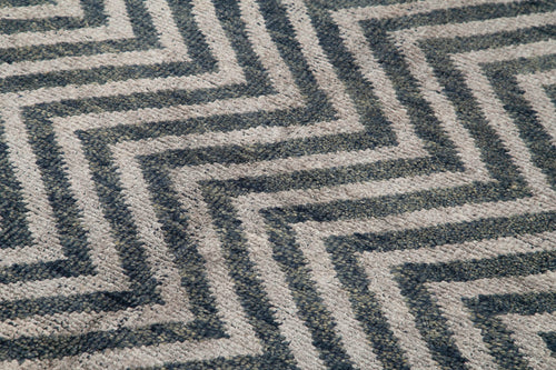 Morocco Gri Geometrik Yün Pamuk El Dokuma Halısı 183x269 Agacan