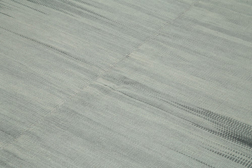 Degrade Kilim Gri Çizgili Pamuk Yün El Dokuma Halısı 300x387 Agacan