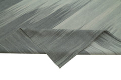 Degrade Kilim Gri Çizgili Pamuk Yün El Dokuma Halısı 300x387 Agacan