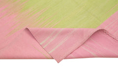 Degrade Kilim Pembe Çizgili Pamuk Yün El Dokuma Halısı 179x285 Agacan