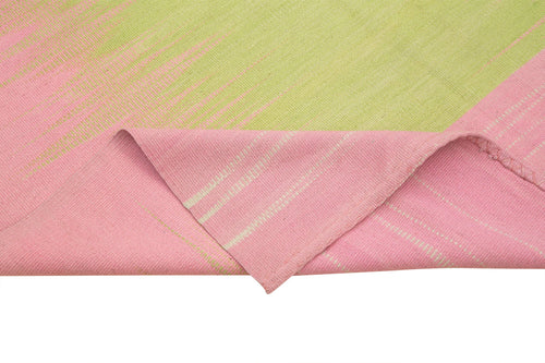 Degrade Kilim Pembe Çizgili Pamuk Yün El Dokuma Halısı 179x285 Agacan