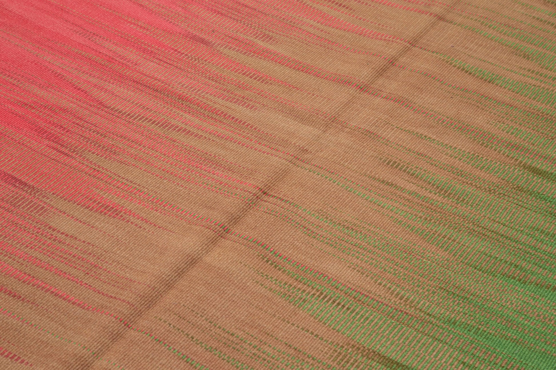 Degrade Kilim Fuşya Çizgili Pamuk Yün El Dokuma Halısı 179x263 Agacan