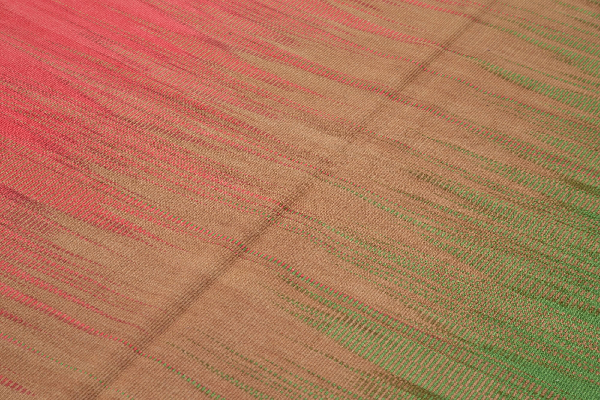 Degrade Kilim Fuşya Çizgili Pamuk Yün El Dokuma Halısı 179x263 Agacan