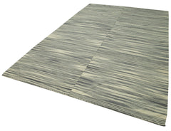 Degrade Kilim Bej Çizgili Pamuk Yün El Dokuma Halısı 203x317 Agacan