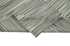 Degrade Kilim Bej Çizgili Pamuk Yün El Dokuma Halısı 203x317 Agacan