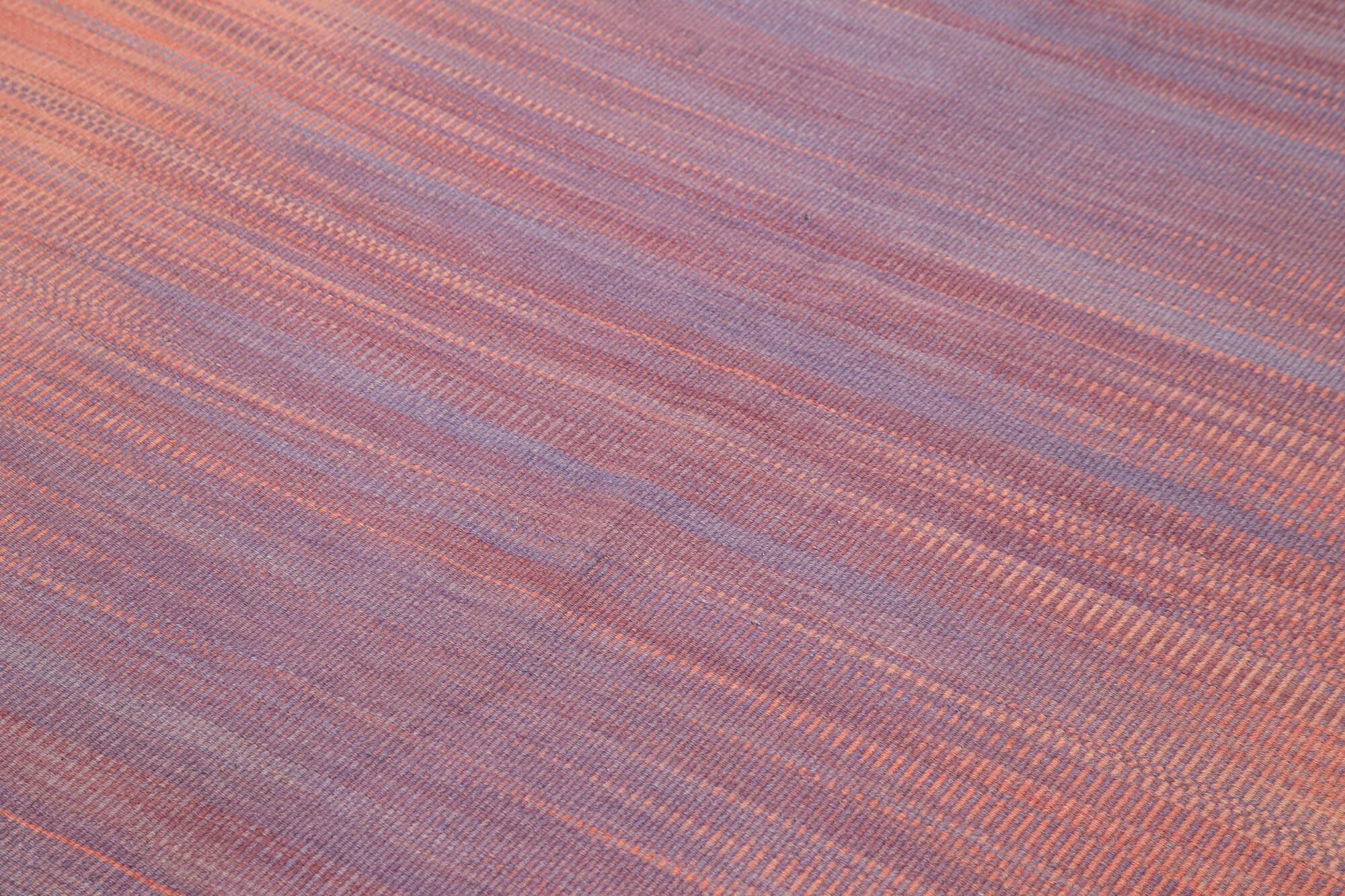 Degrade Kilim Pembe Çizgili Pamuk Yün El Dokuma Halısı 183x282 Agacan