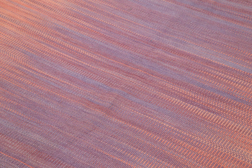 Degrade Kilim Pembe Çizgili Pamuk Yün El Dokuma Halısı 183x282 Agacan