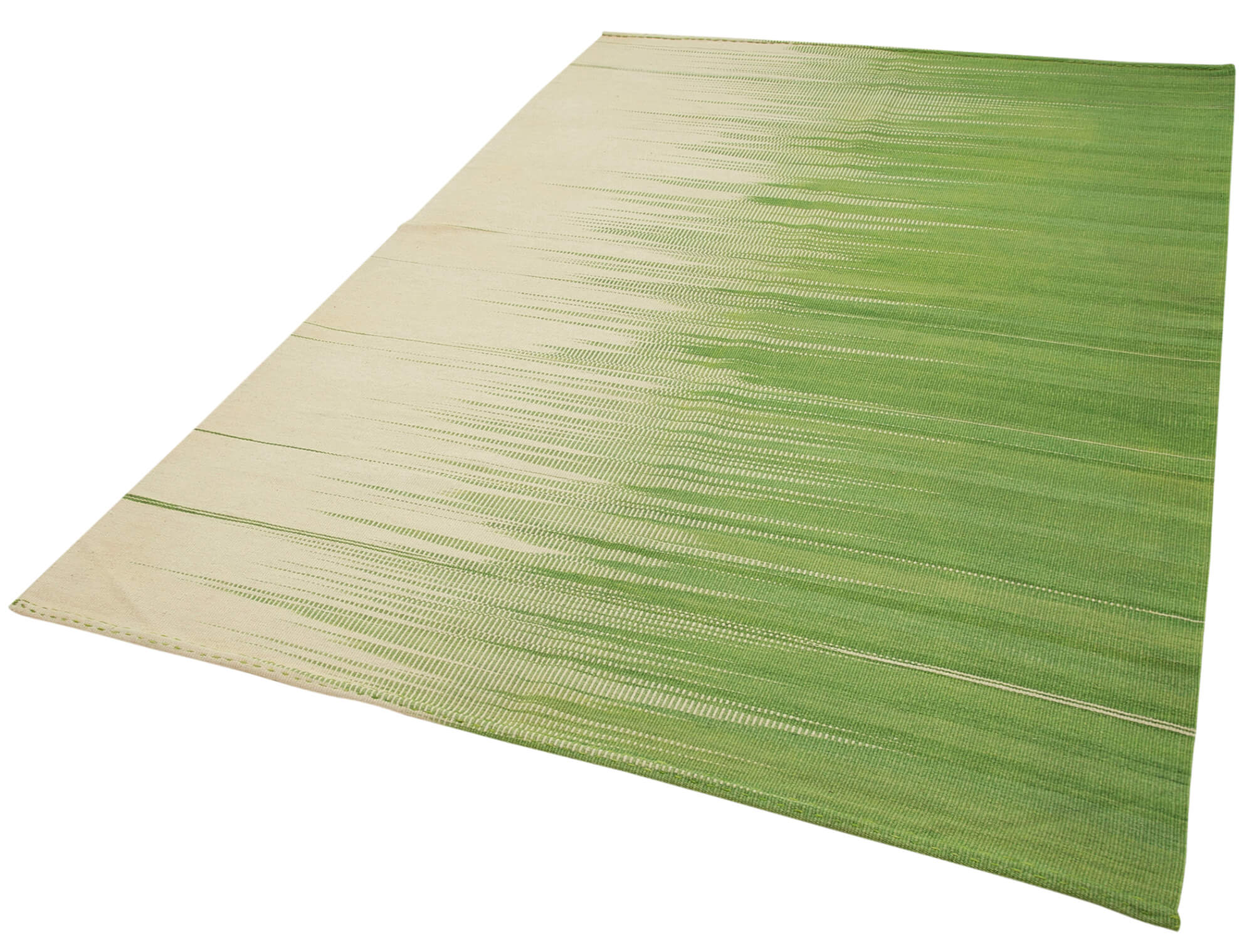 Degrade Kilim Bej Çizgili Pamuk Yün El Dokuma Halısı 174x257 Agacan