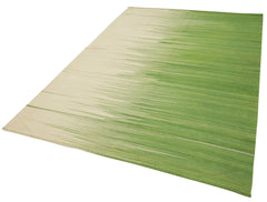 Degrade Kilim Bej Çizgili Pamuk Yün El Dokuma Halısı 174x257 Agacan