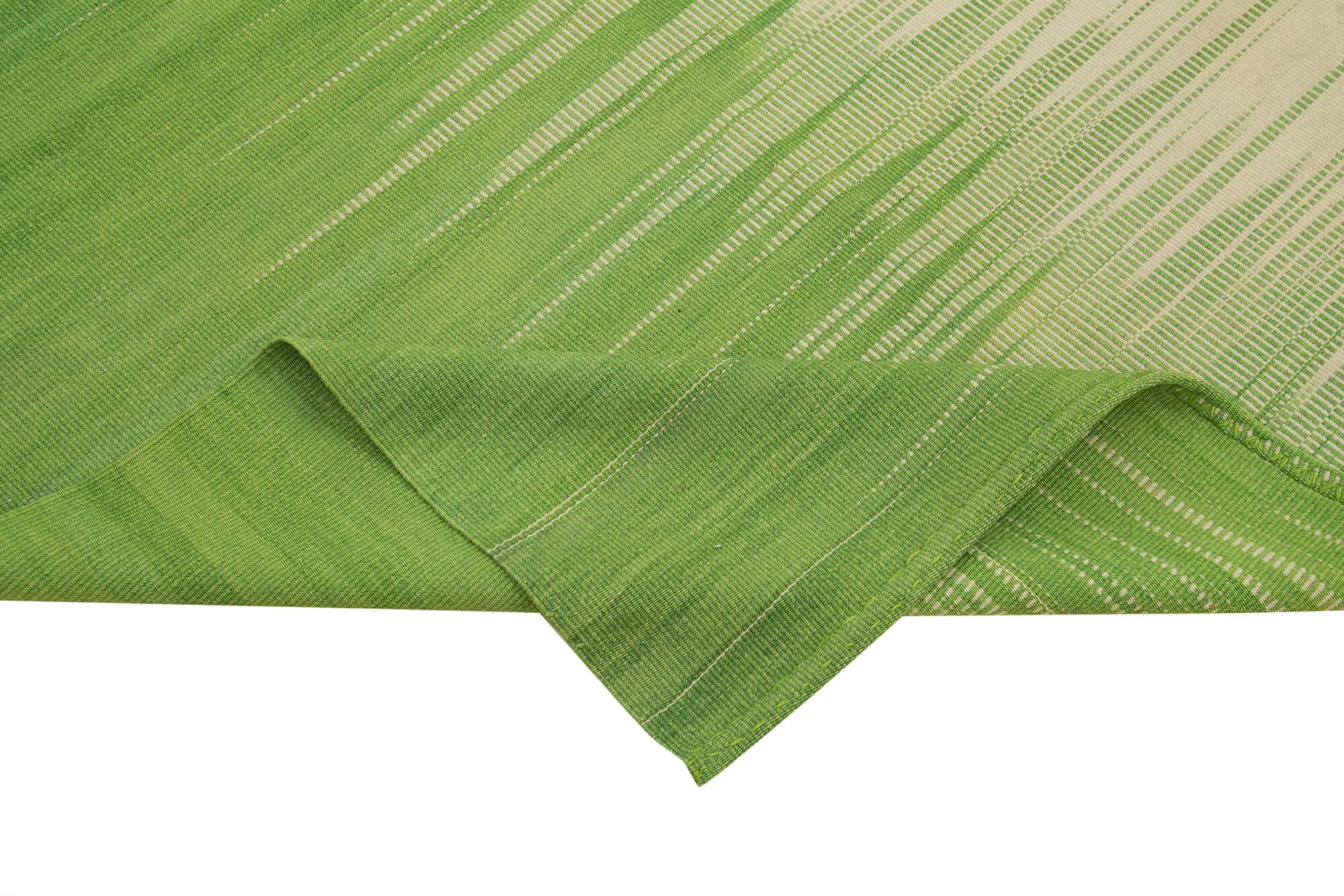 Degrade Kilim Bej Çizgili Pamuk Yün El Dokuma Halısı 174x257 Agacan