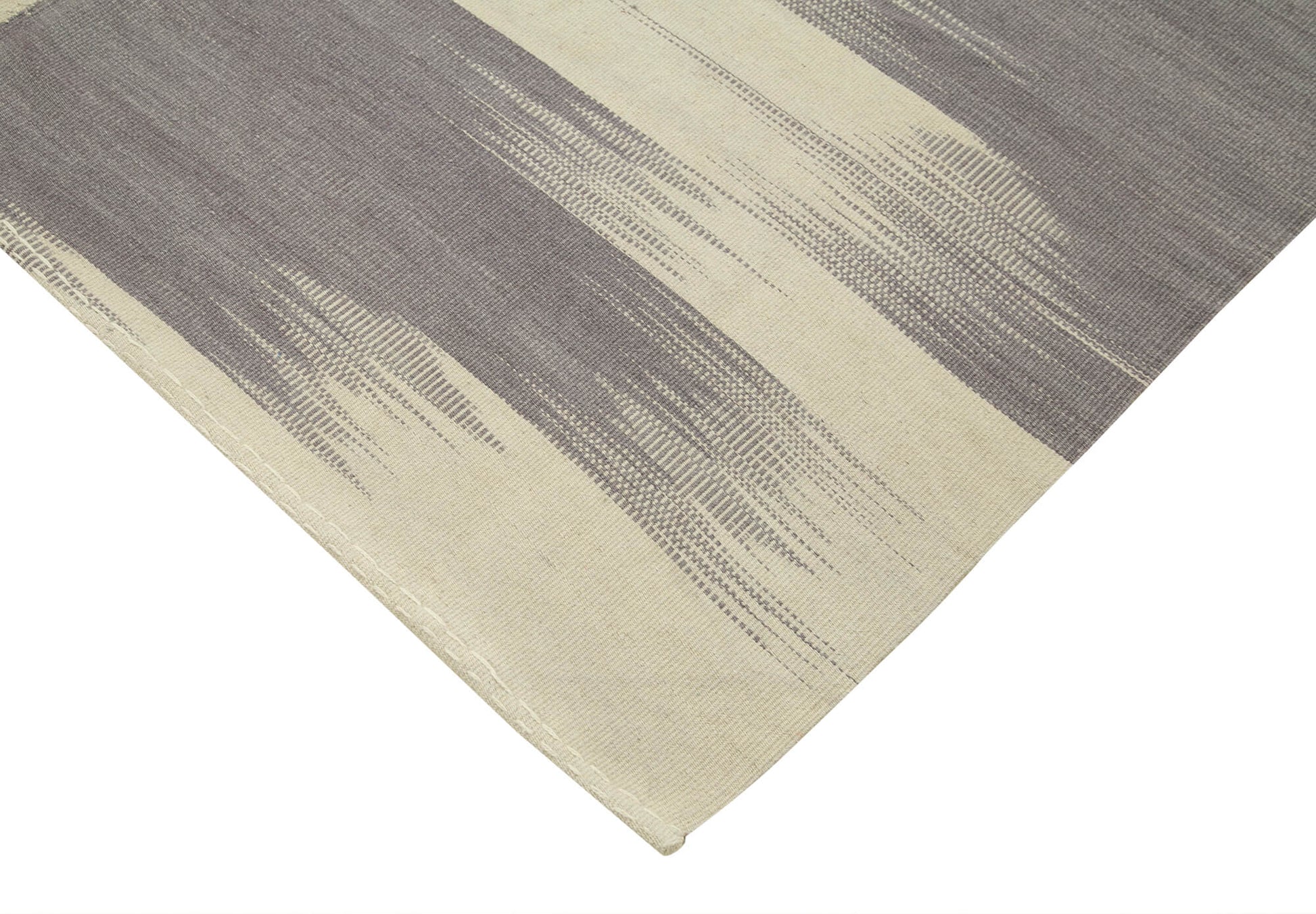 Degrade Kilim Bej Çizgili Pamuk Yün El Dokuma Halısı 200x276 Agacan