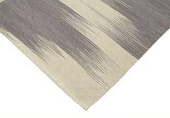 Degrade Kilim Bej Çizgili Pamuk Yün El Dokuma Halısı 200x276 Agacan