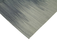 Degrade Kilim Gri Çizgili Pamuk Yün El Dokuma Halısı 206x243 Agacan