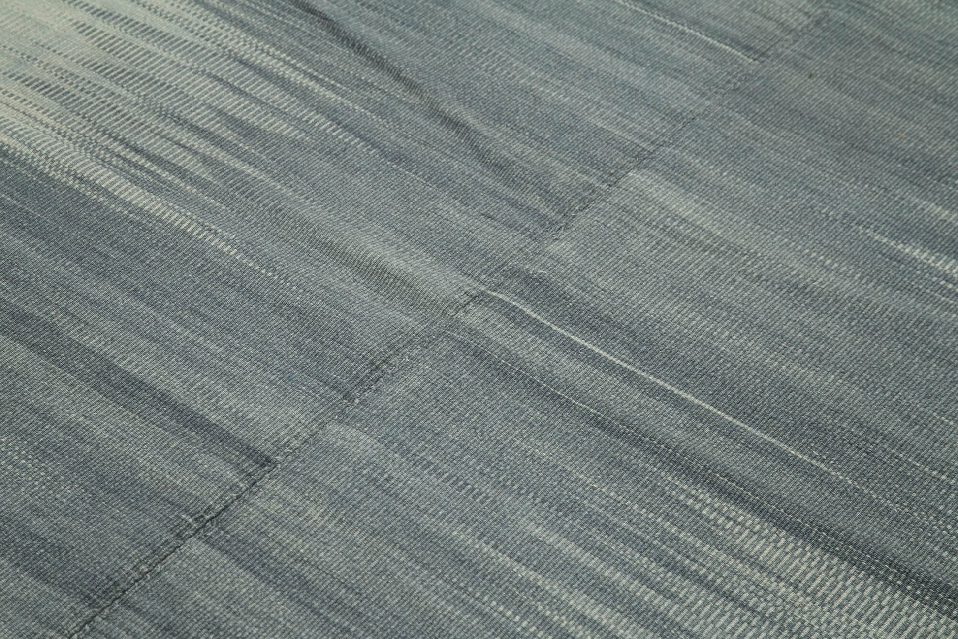 Degrade Kilim Gri Çizgili Pamuk Yün El Dokuma Halısı 206x243 Agacan