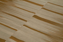 Degrade Kilim Kahverengi Çizgili Pamuk Yün El Dokuma Halısı 201x286 Agacan