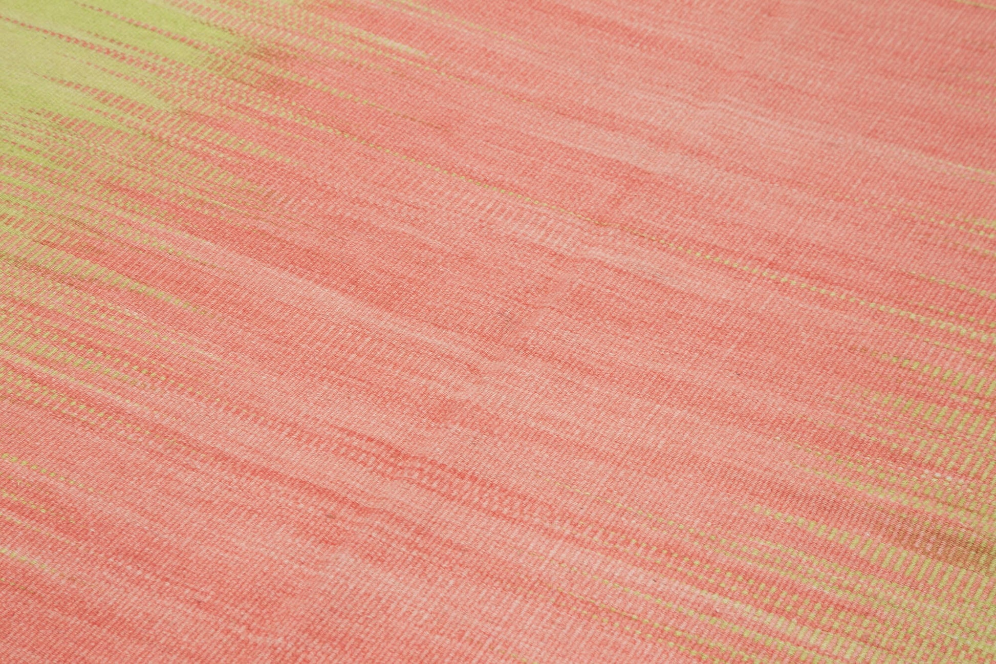 Degrade Kilim Yeşil Çizgili Pamuk Yün El Dokuma Halısı 179x282 Agacan