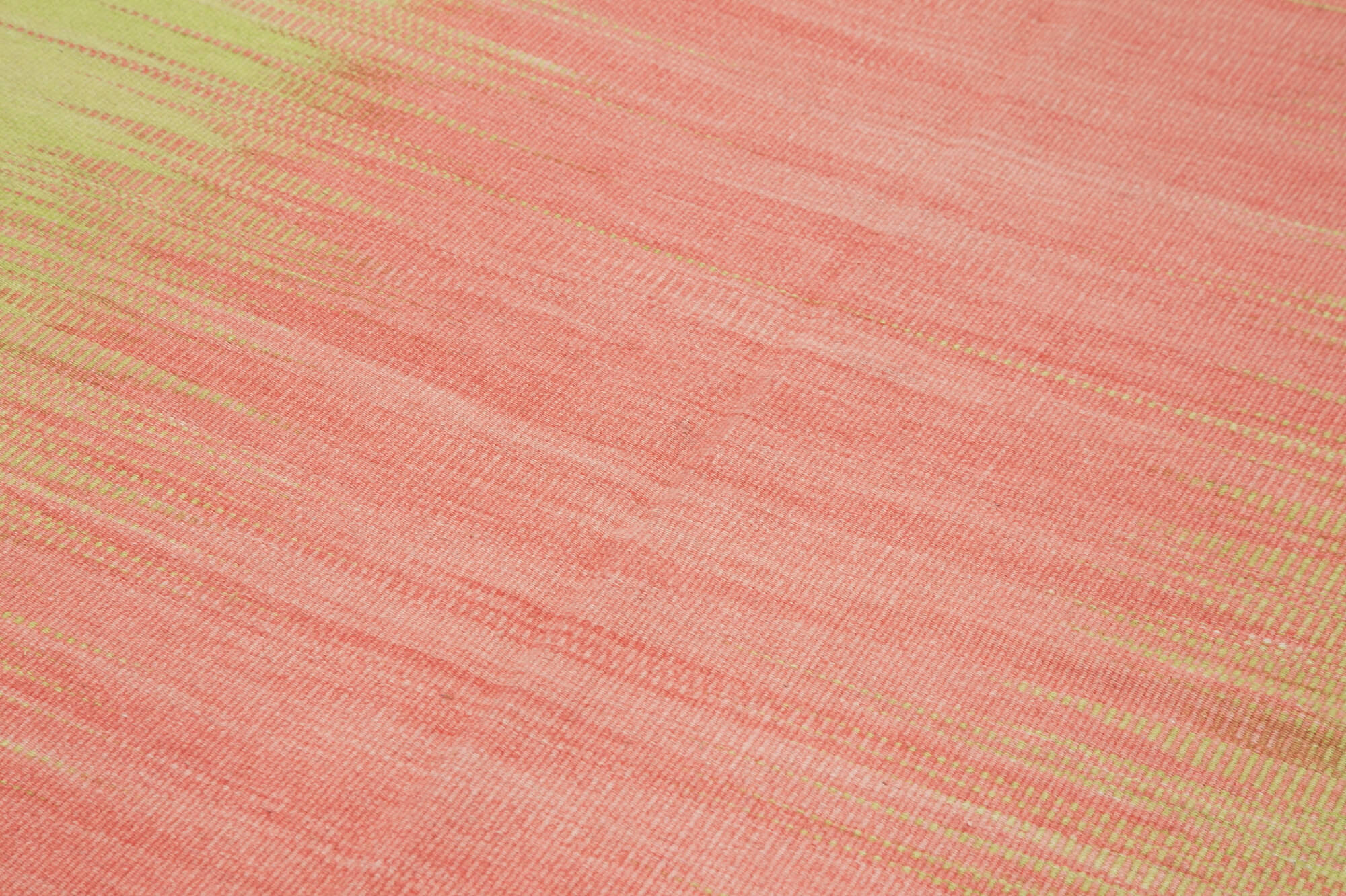 Degrade Kilim Yeşil Çizgili Pamuk Yün El Dokuma Halısı 179x282 Agacan