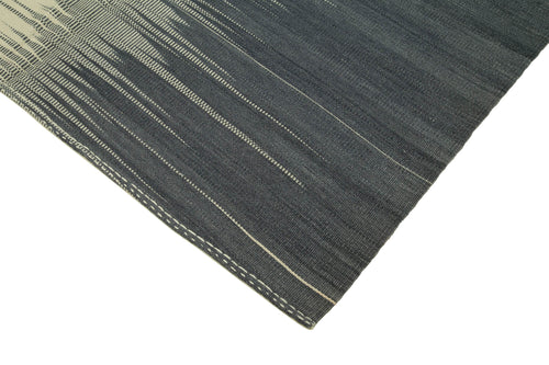 Degrade Kilim Bej Çizgili Pamuk Yün El Dokuma Halısı 176x245 Agacan